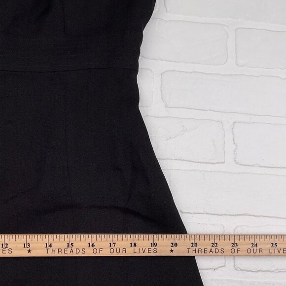 Talbots Dress Women 6 Black Irish Linen Fit Flare Classic‎ Casual Lagenlook - Picture 9 of 12